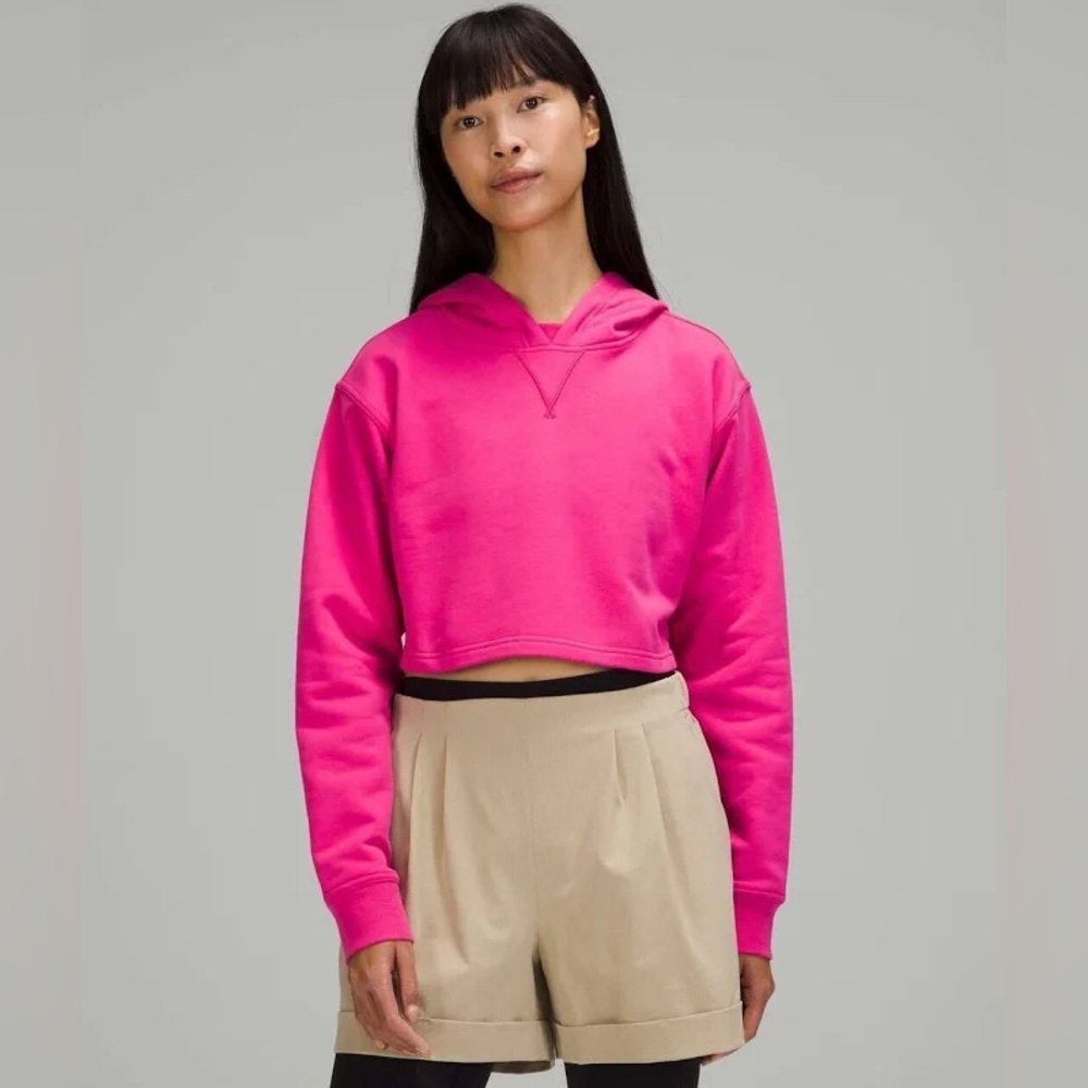 NWOT Lululemon All Yours Cropped Hoodie in Sonic Pink